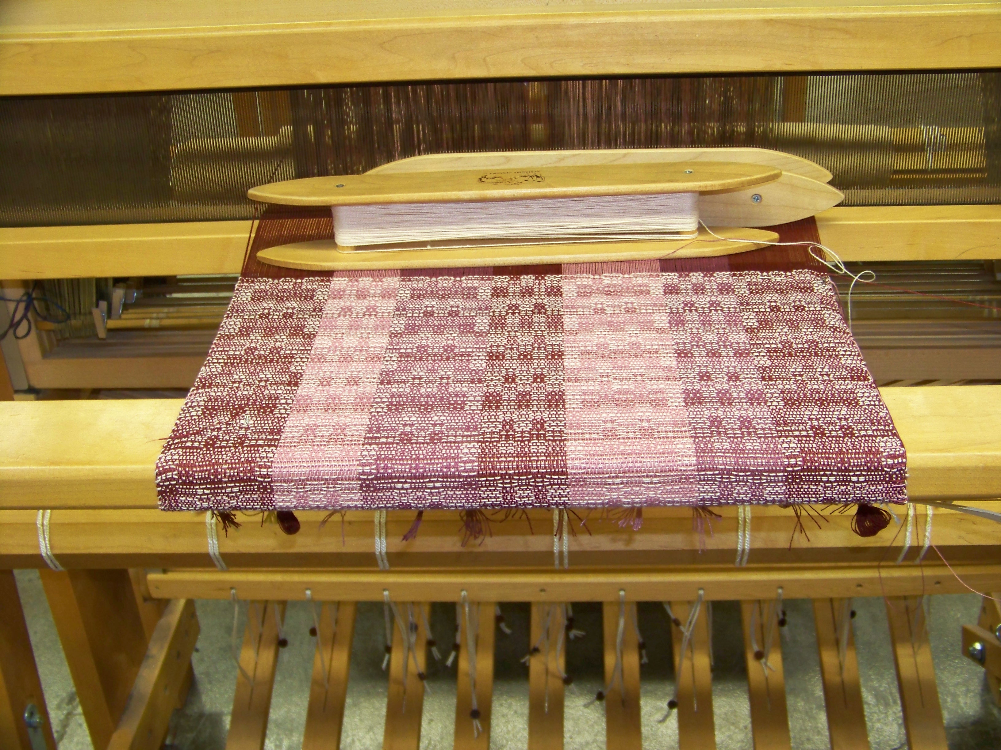 Bamboo shawl on loom